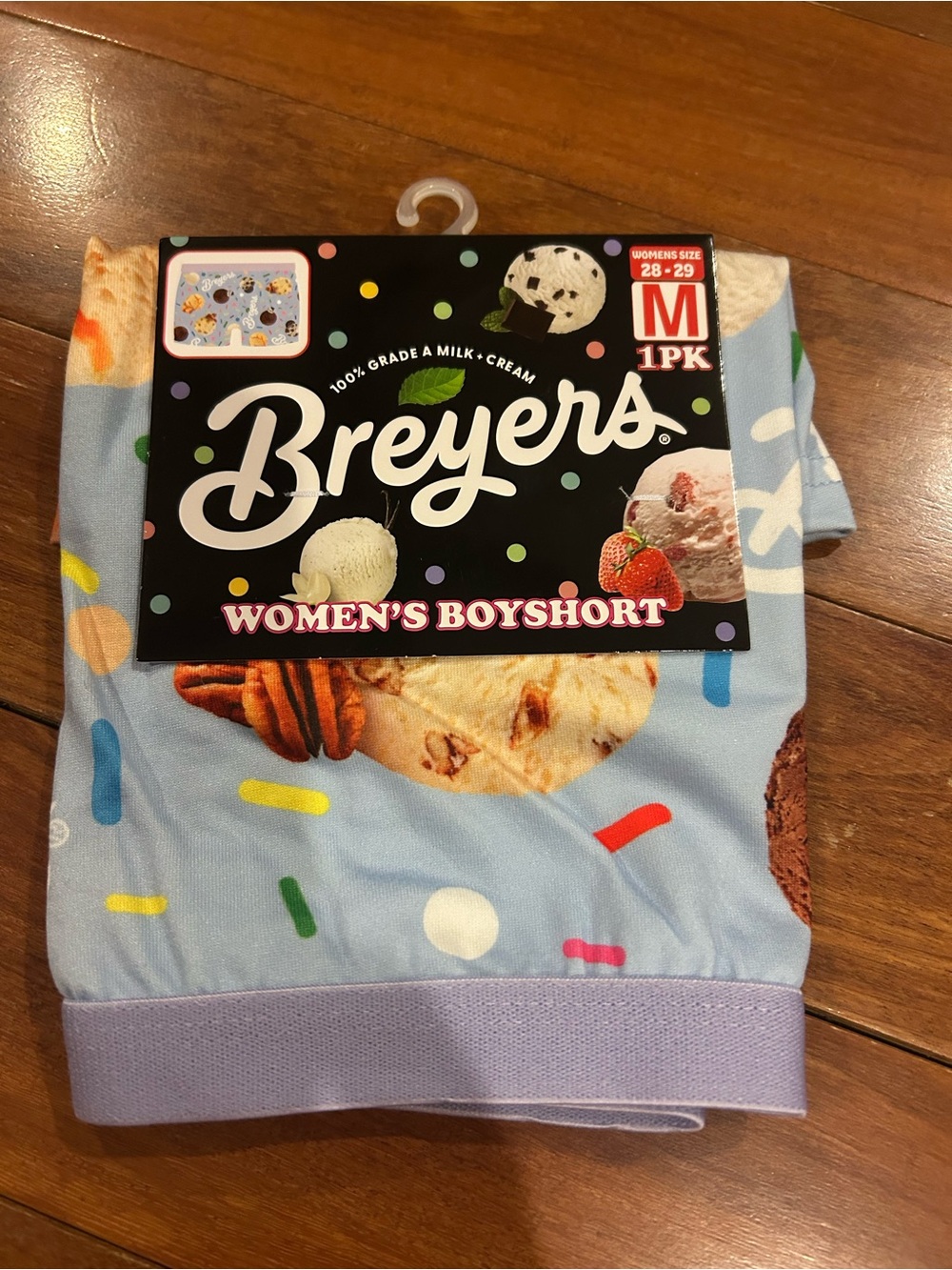 Breyer Light Blue Women's Boyshorts with Multicolor Sprinkle Print